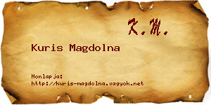 Kuris Magdolna névjegykártya